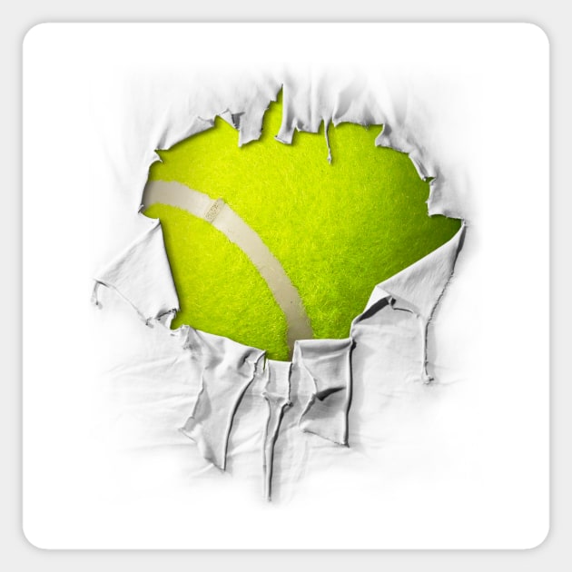 Shredded, Ripped and Torn Tennis Sticker by eBrushDesign